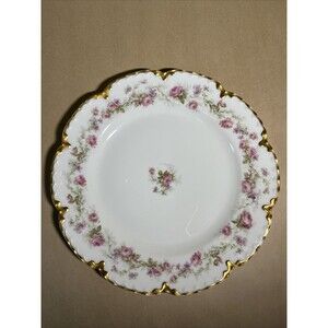 VTG Haviland‎ Limoges Scalloped Pink Roses Plate About 8 .5” Gold Trim France